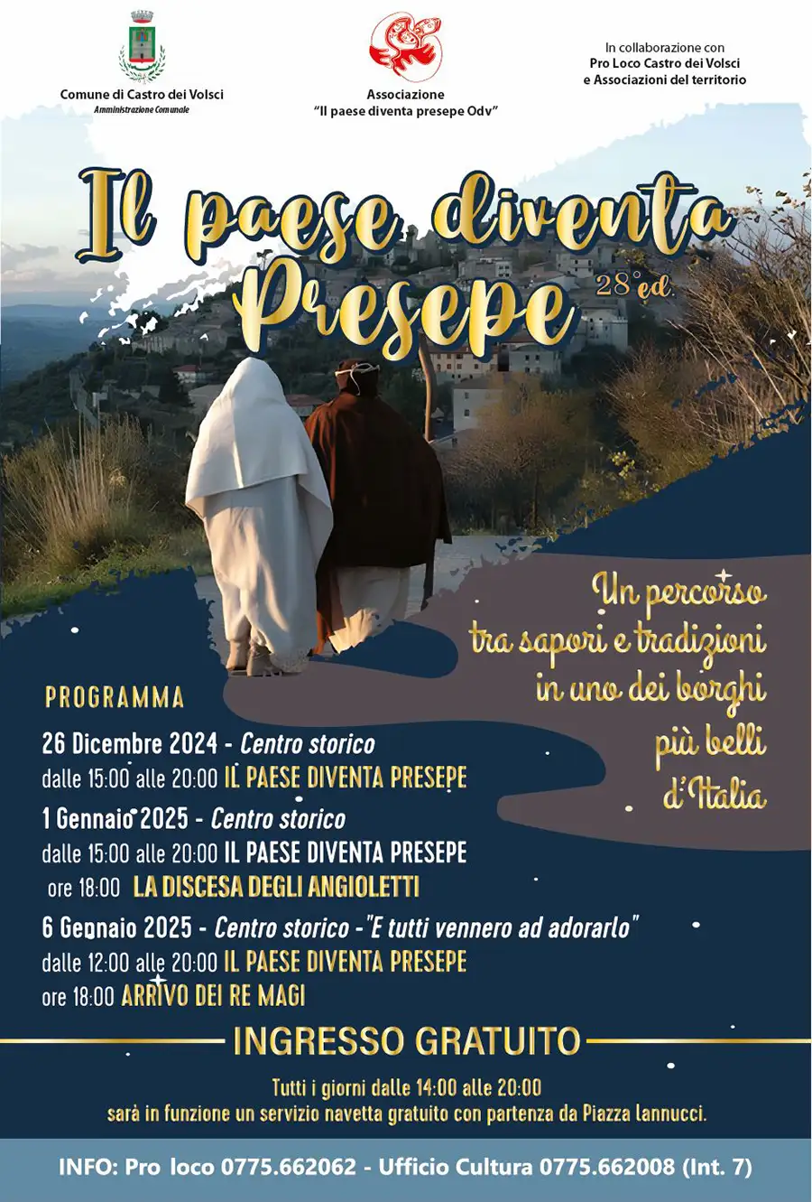 Il Paese diventa Presepe: XXVI Edizione a Castro dei Volsci 26 dicembre