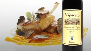 Petto di faraona farcito con porcini e castagne: abbinamento con il Vajoscuro Cesanese del Piglio D.O.C.G. Superiore Riserva di Giovanni Terenzi