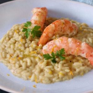 Risotto alle mazzancolle e arancia bionda di Fondi