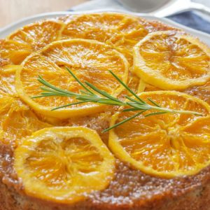 torta rovesciata alle arance e fiori d’arancio