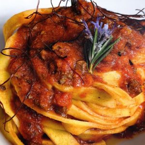 Fettuccine con rigaglie di pollo - la storia