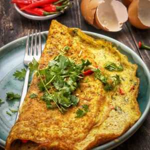 Omelette alle erbe con ricotta e zucchine marinate_