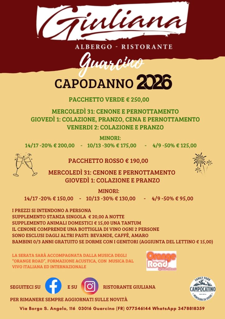 Giuliana capodanno hotel e pernottamento