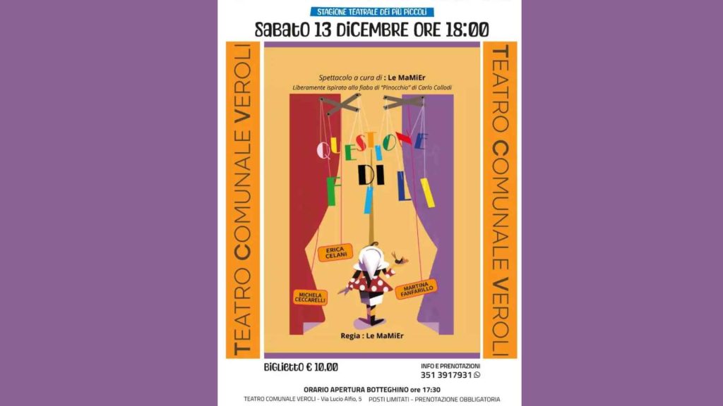 Veroli | “Tutta questione di fili” in scena al Teatro Comunale