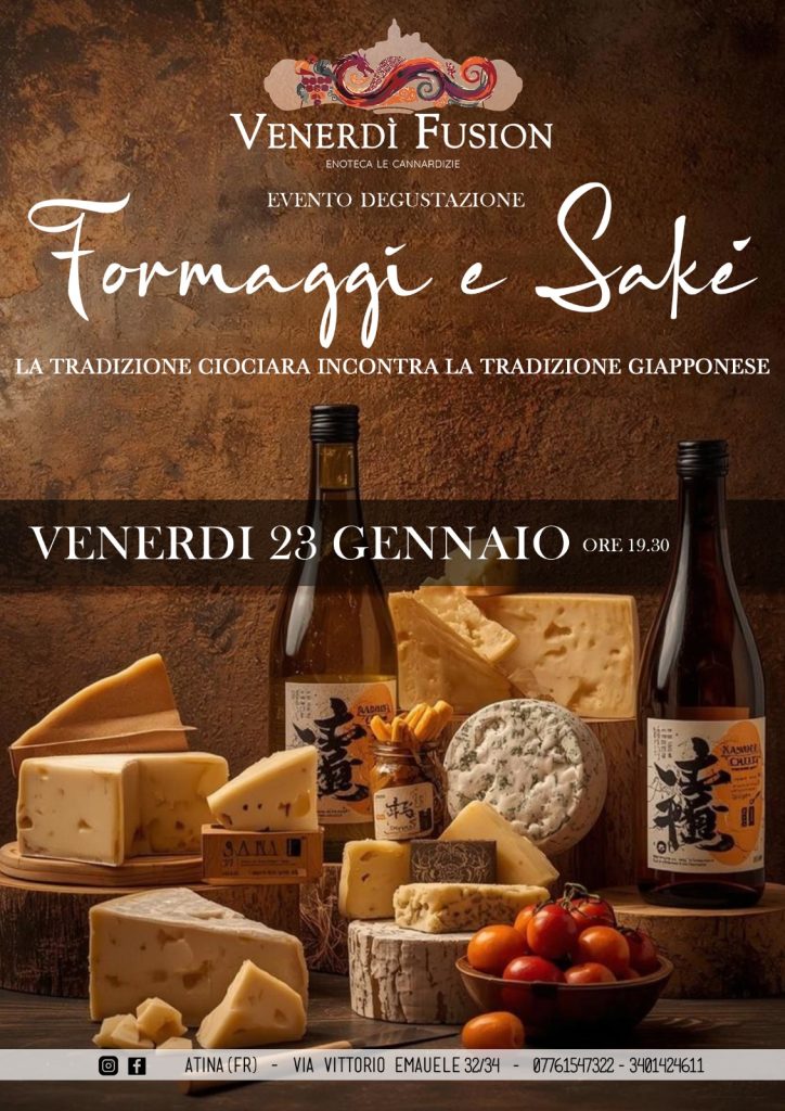 Venerdì Fusion – Formaggi e Sakè