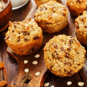 Muffin avena e yogurt morbidezza semplice per la colazione