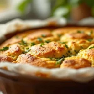 Tortino soffice di zucchine, cipollotti e ricotta