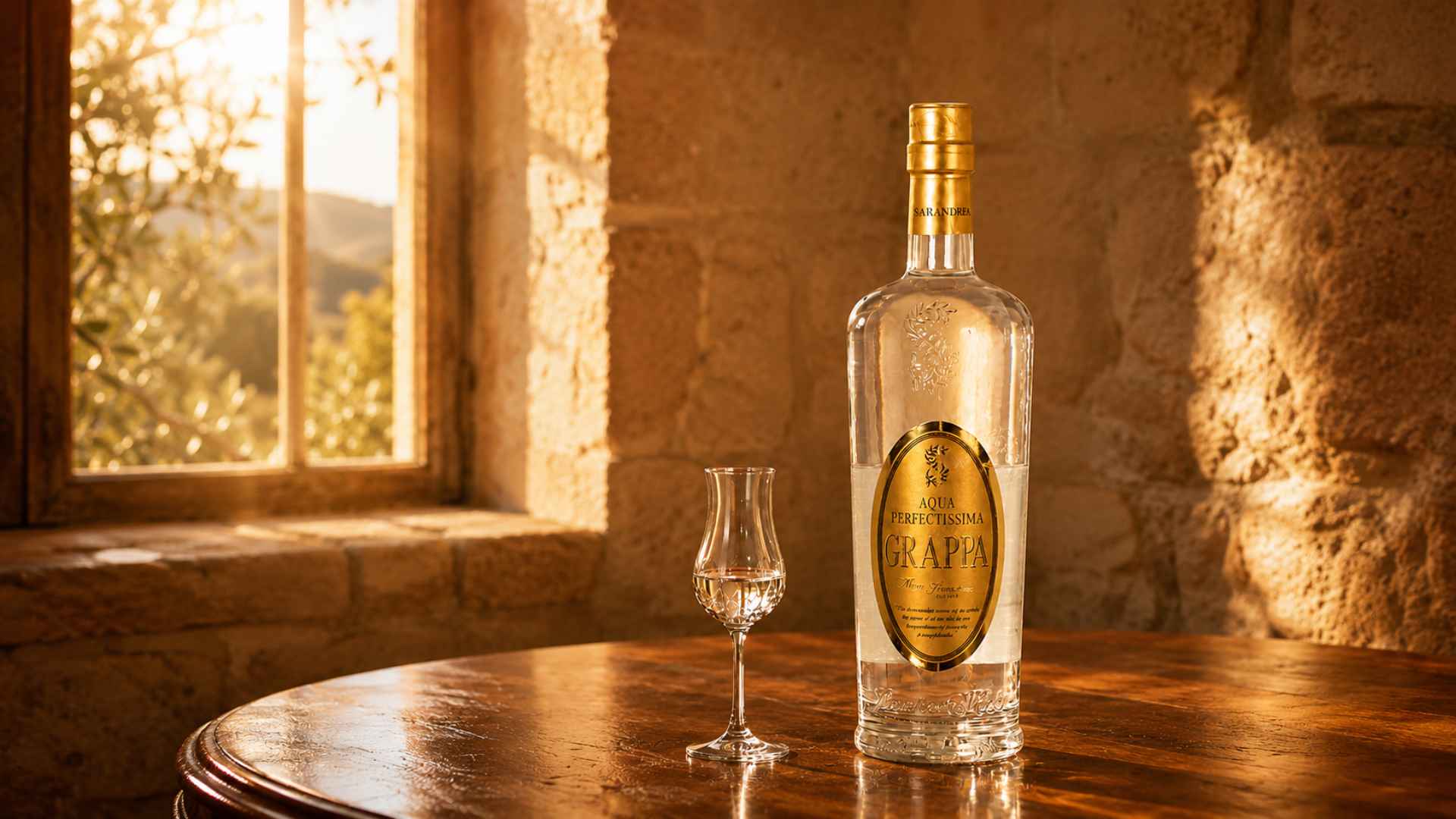 Aqua Perfectissima Sarandrea, la grappa che chiude la tavola con eleganza