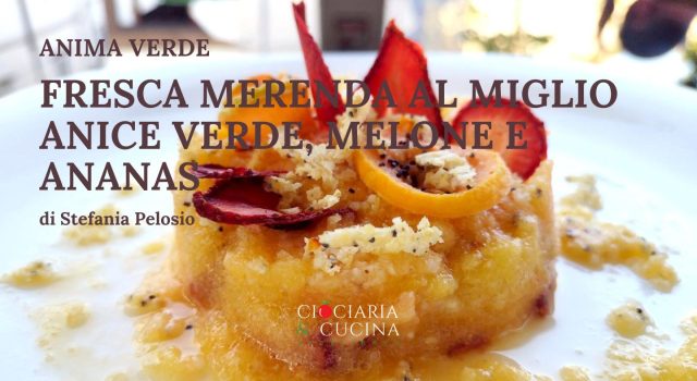 Fresca merenda al miglio anice verde e melone con ananas alle fragole
