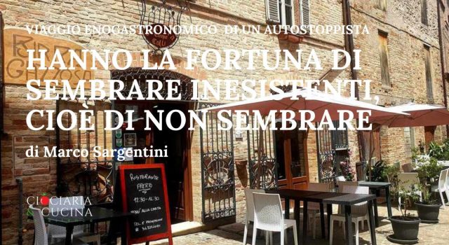 Hanno la fortuna di sembrare inesistenti, cioè di non sembrare di M. Sargentini