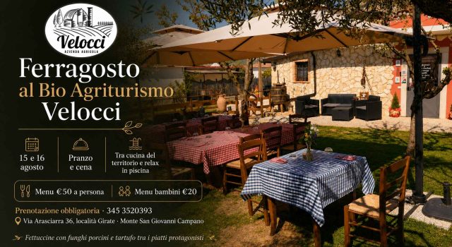 Ferragosto al Bio Agriturismo Velocci: menu, piscina e cucina del territorio