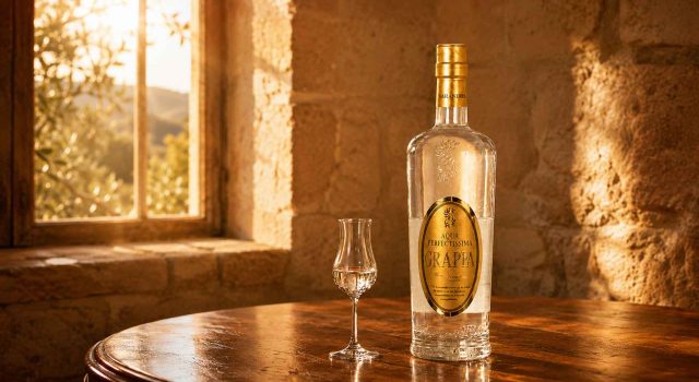 Aqua Perfectissima Sarandrea, la grappa che chiude la tavola con eleganza