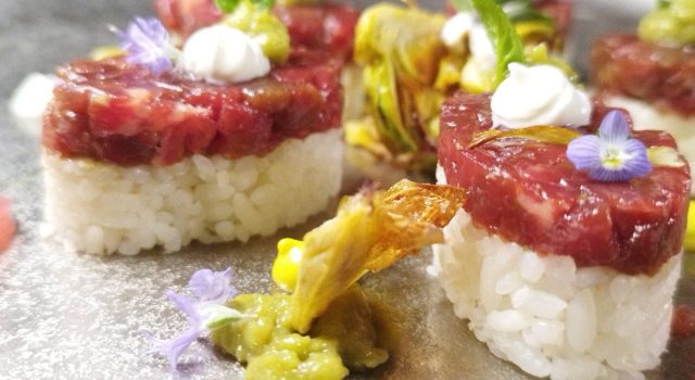 Oshi Sushi di agnello e carciofi