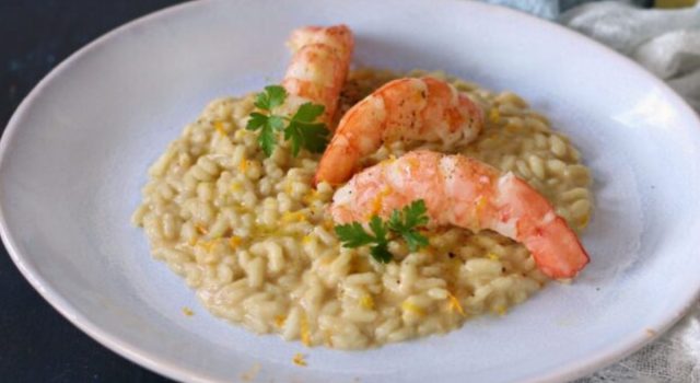 Risotto alle mazzancolle e arancia bionda di Fondi