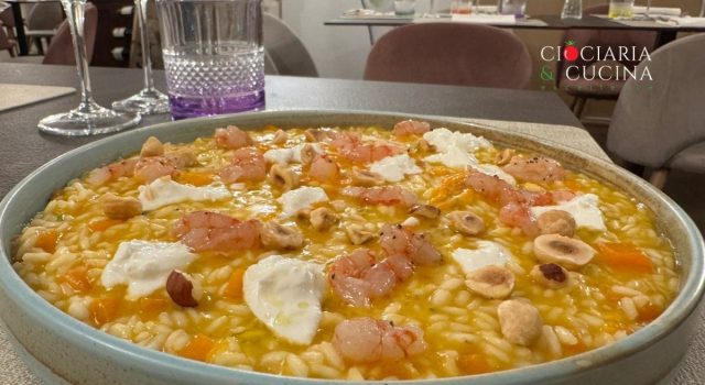 Risotto d'autunno con zucca e gambero viola: un'esplosione di sapori tra mare e terra