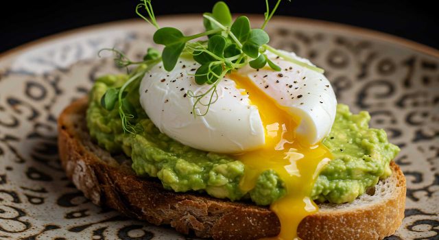 Toast con crema di avocado e uovo poché