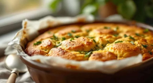 Tortino soffice di zucchine, cipollotti e ricotta
