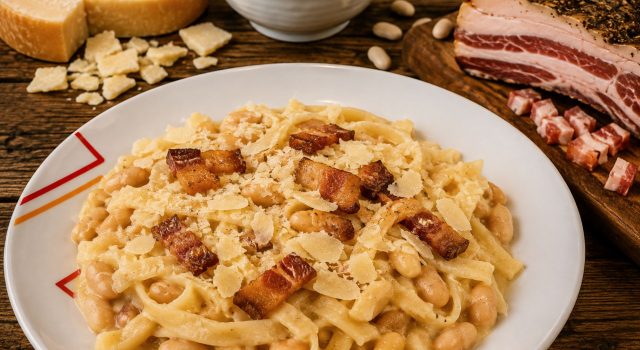Sagne pelose con cannellini, Gran Cacio di Morolo e guanciale artigianale di La Car
