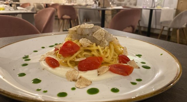 Tagliolini con mazzancolle e tartufo